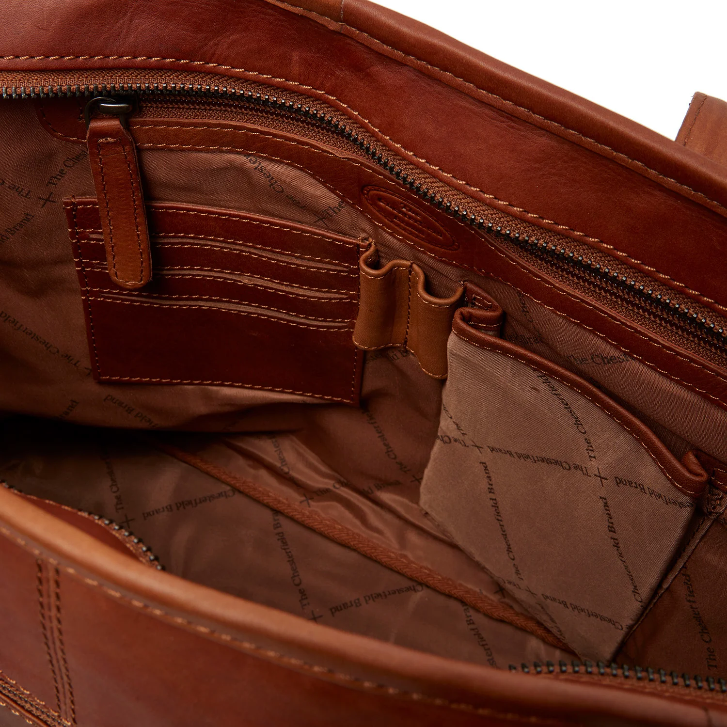 Leather Shopper Cognac Monza - Image 4