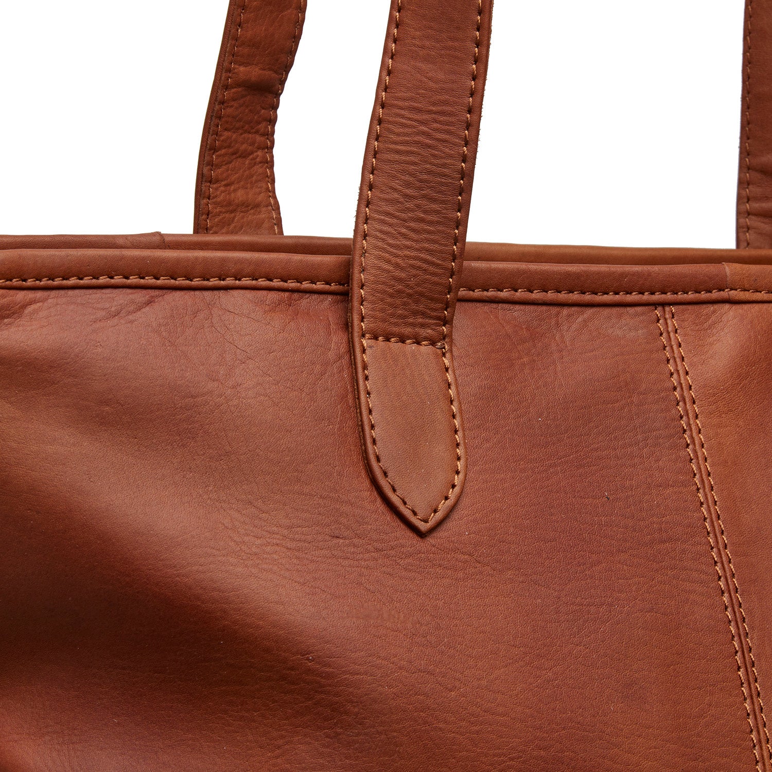 Leather Shopper Cognac Monza - Image 5