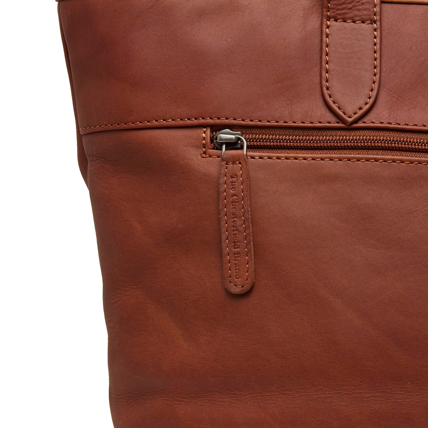 Leather Shopper Cognac Monza - Image 6