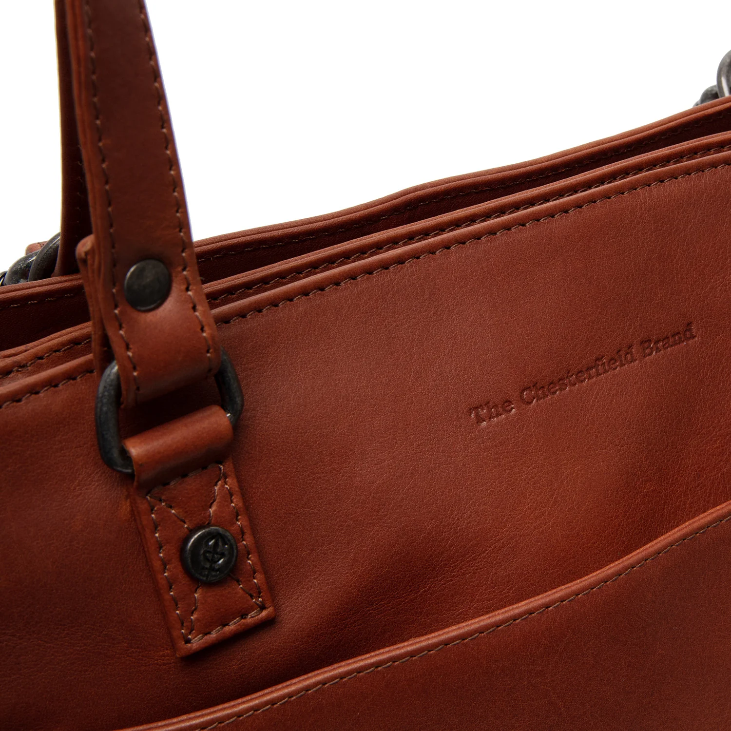 Leather Shopper Cognac Raynor - Image 4