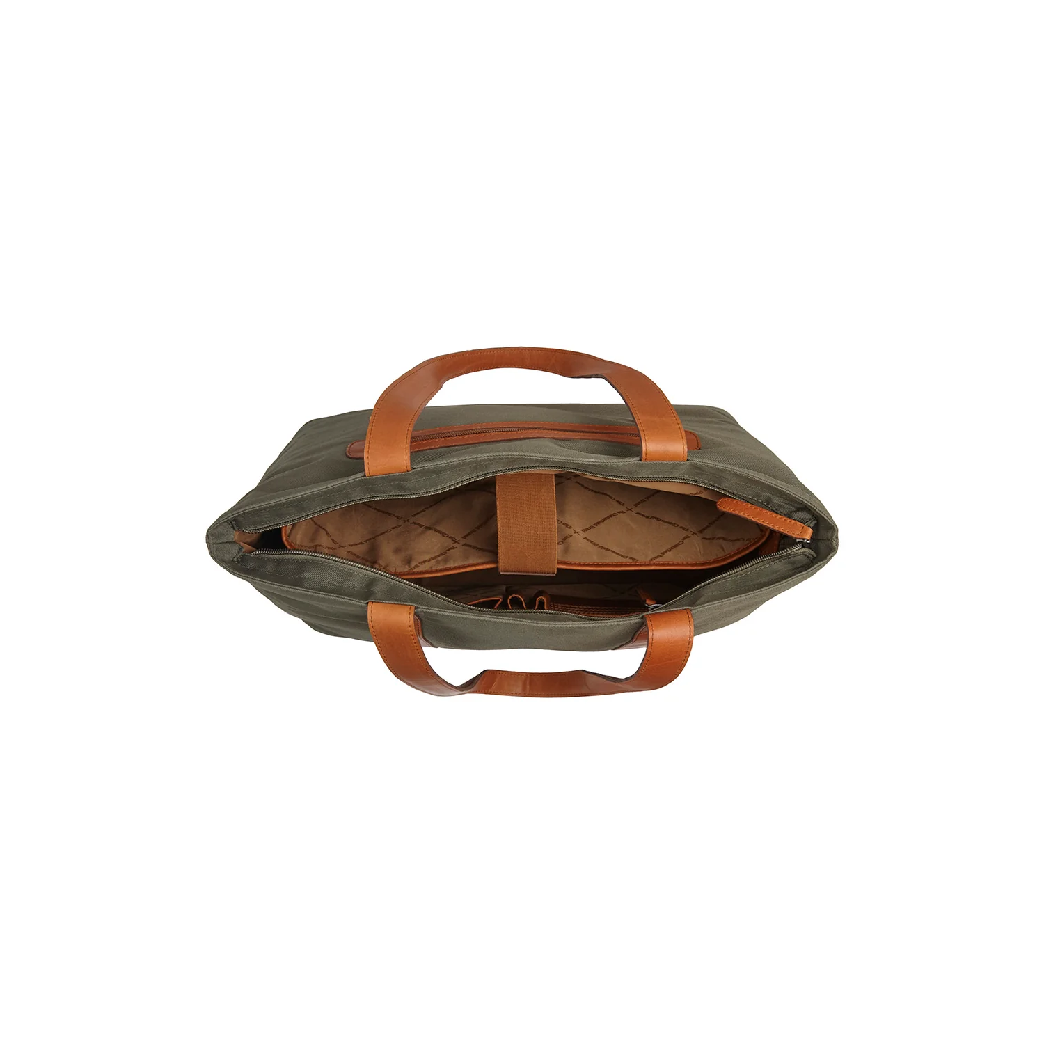 Leather Shopper Steel Green Otta - Image 3
