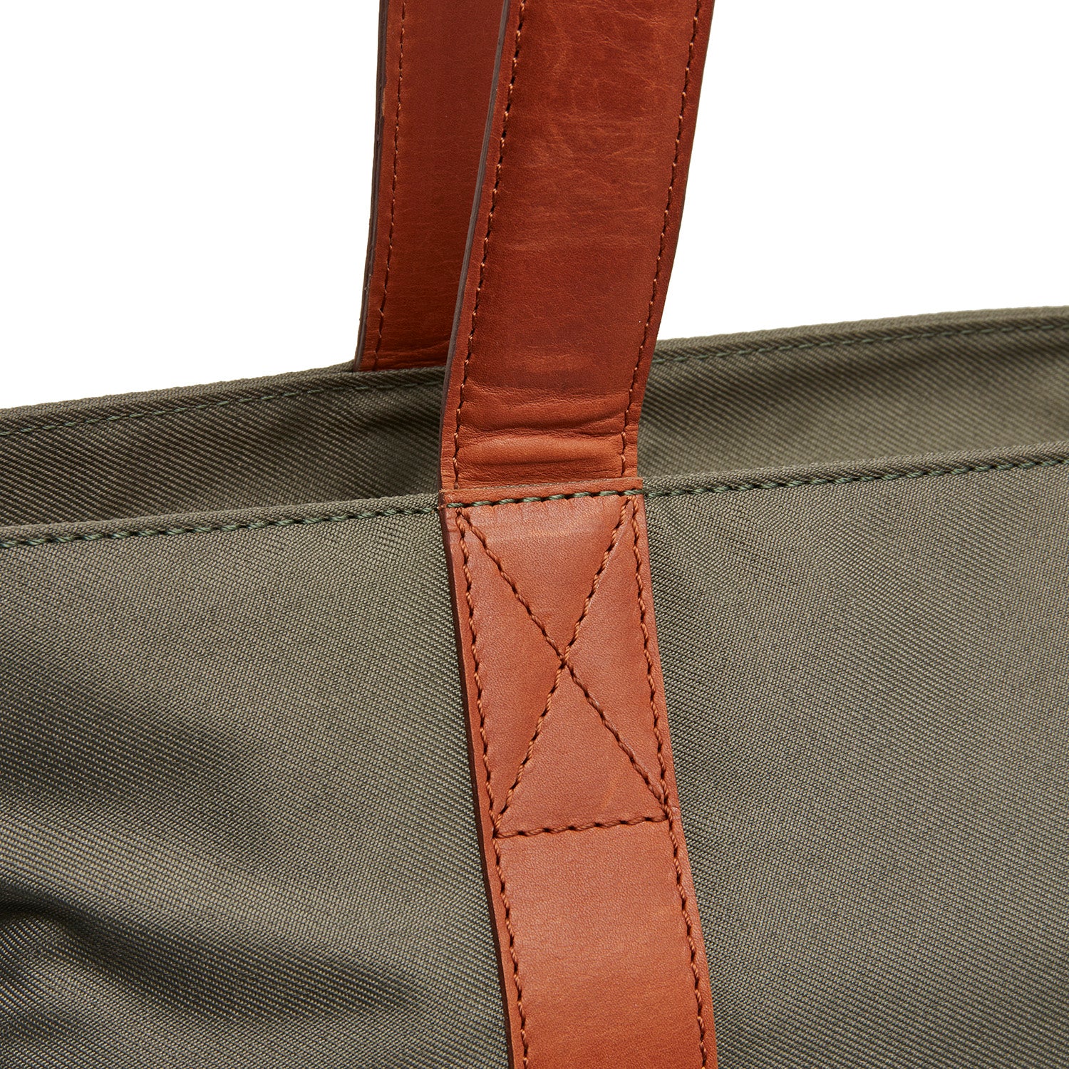 Leather Shopper Steel Green Otta - Image 4