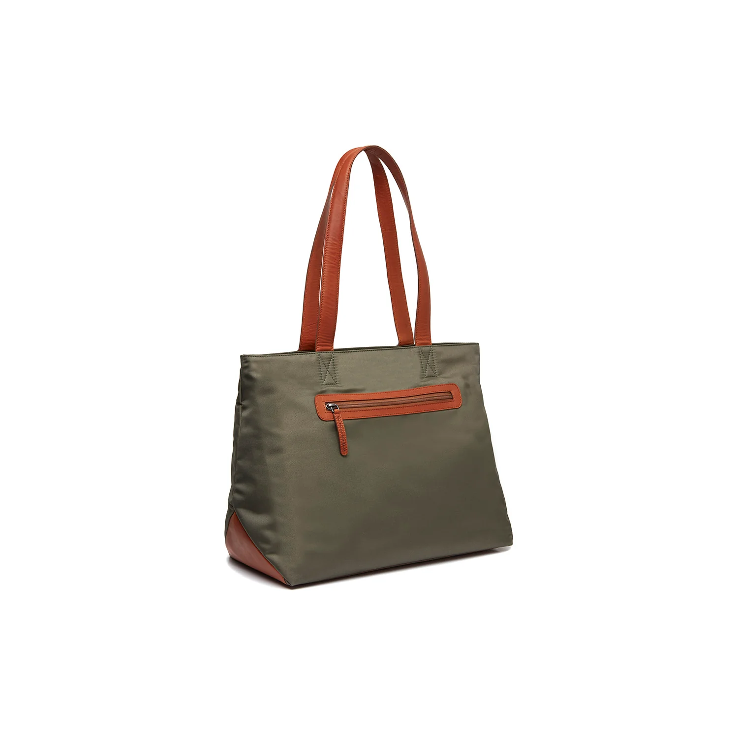 Leather Shopper Steel Green Otta - Image 6