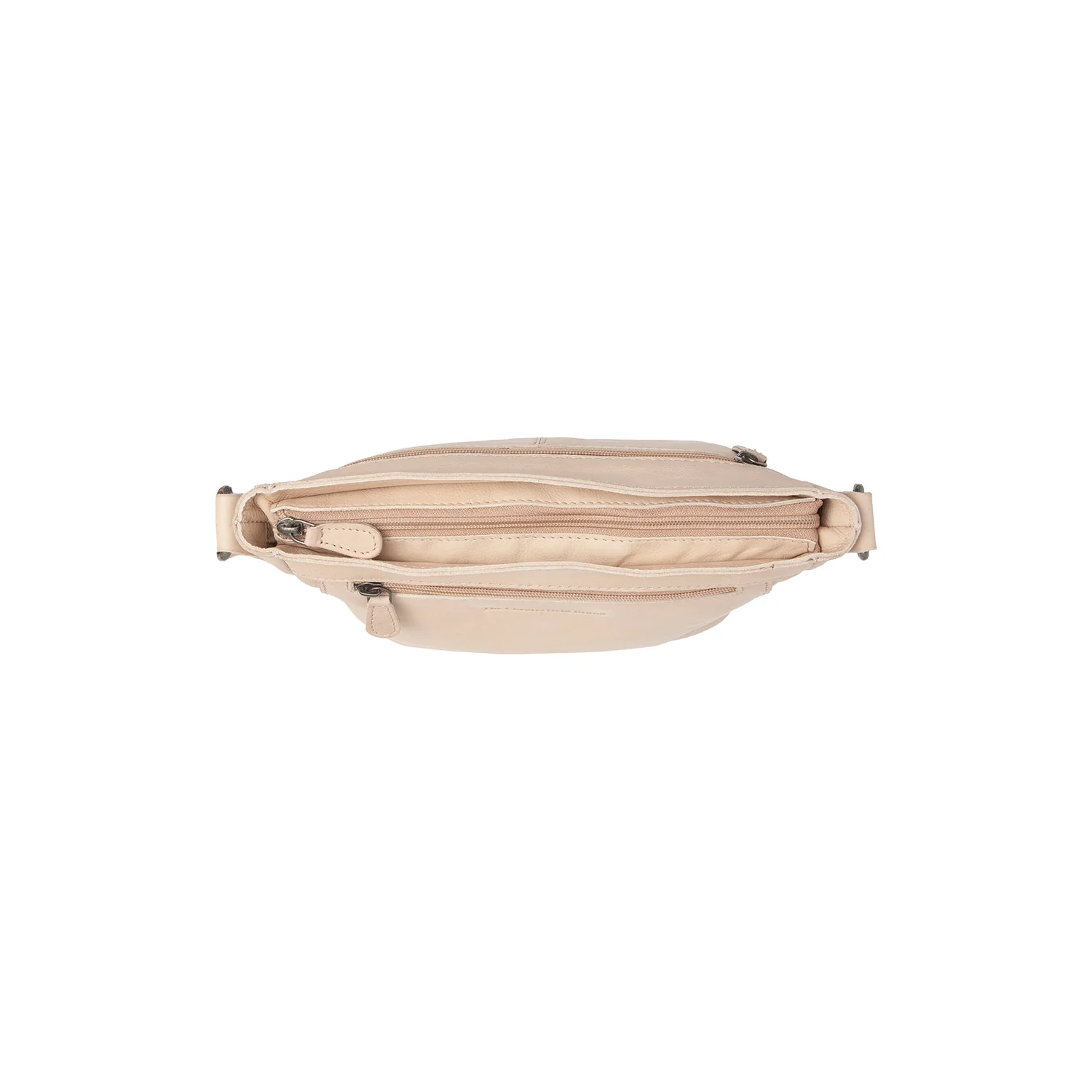 Leather Shoulder Bag Beige Aston - Image 4