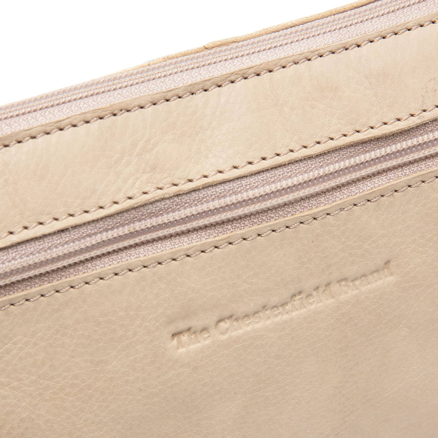 Leather Shoulder Bag Beige Osaka - Image 2