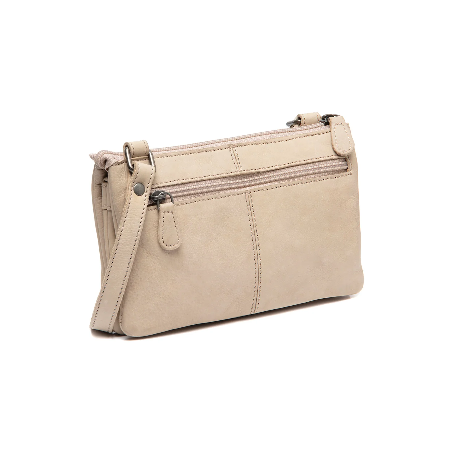 Leather Shoulder Bag Beige Osaka - Image 6