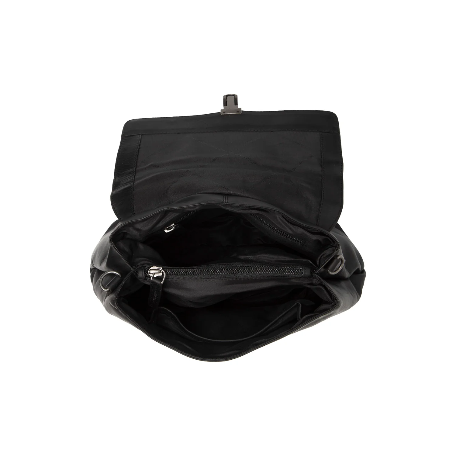 Leather Shoulder Bag Black Angera - Image 4