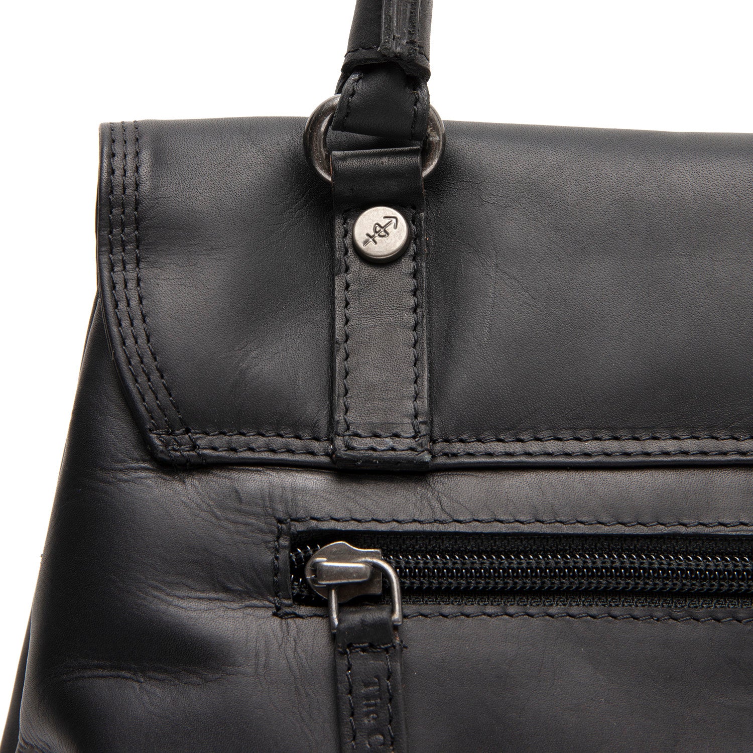 Leather Shoulder Bag Black Angera - Image 5