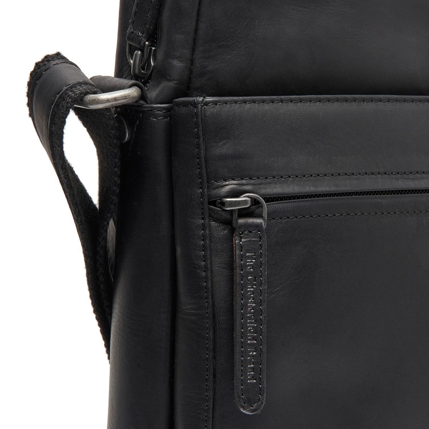 Leather Shoulder Bag Black Anzora - Image 3