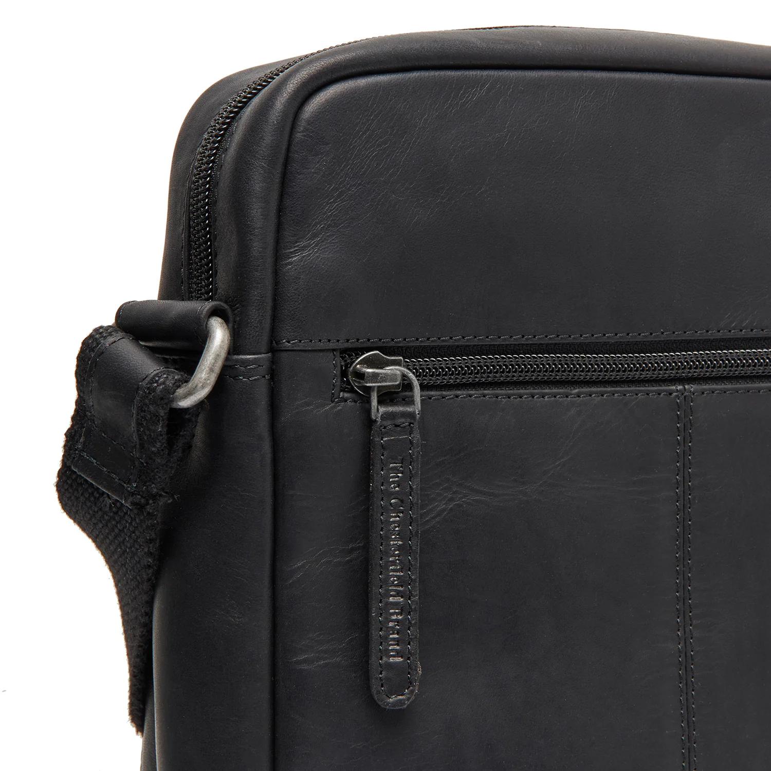 Leather Shoulder Bag Black Anzora - Image 4