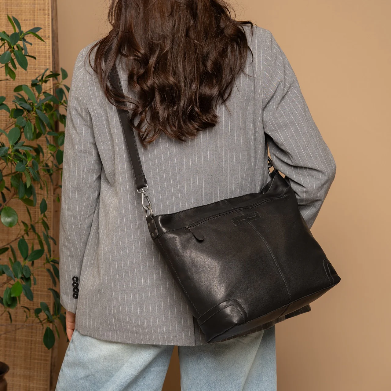 Leather Shoulder Bag Black Astero - Image 2