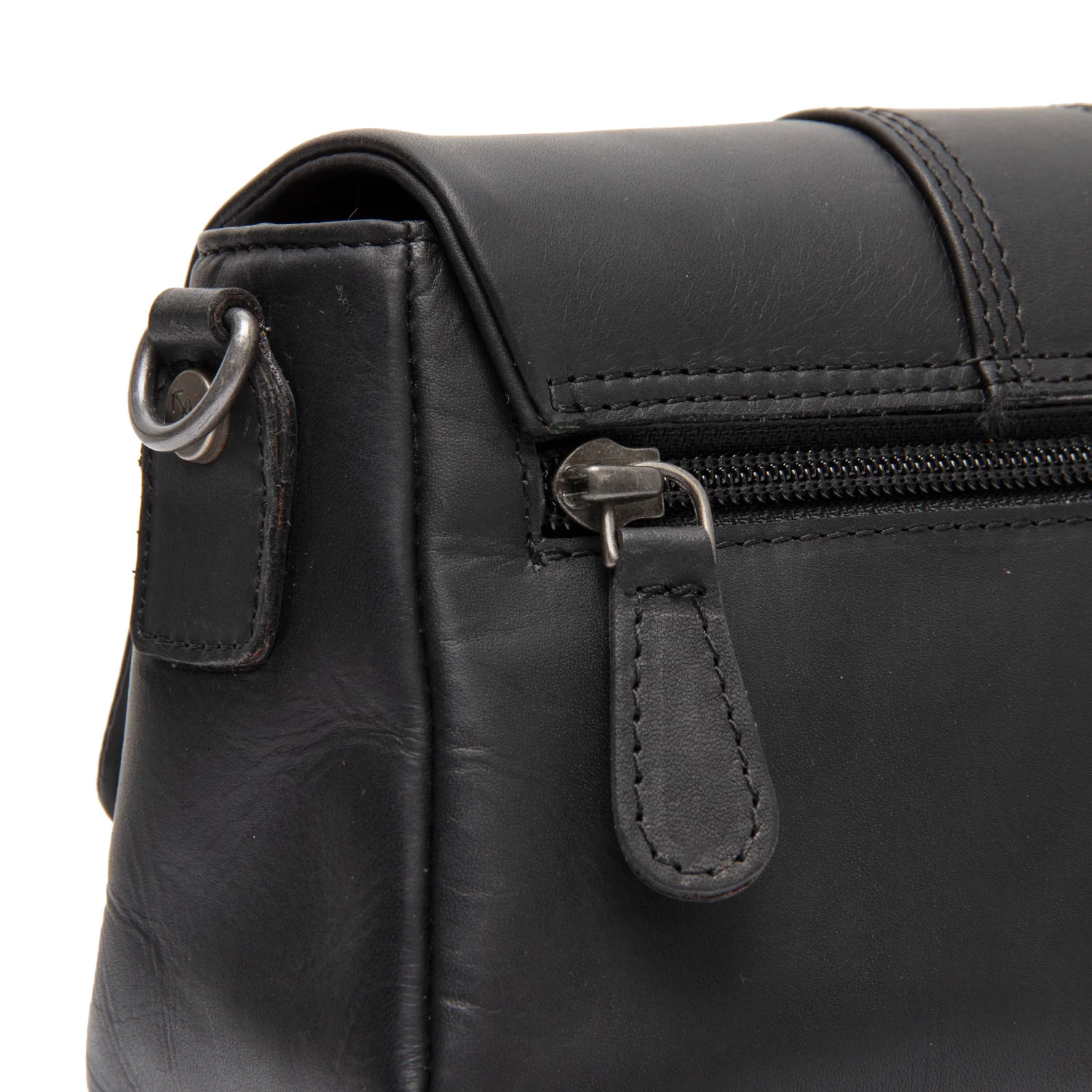 Leather Shoulder Bag Black Clifden - Image 5