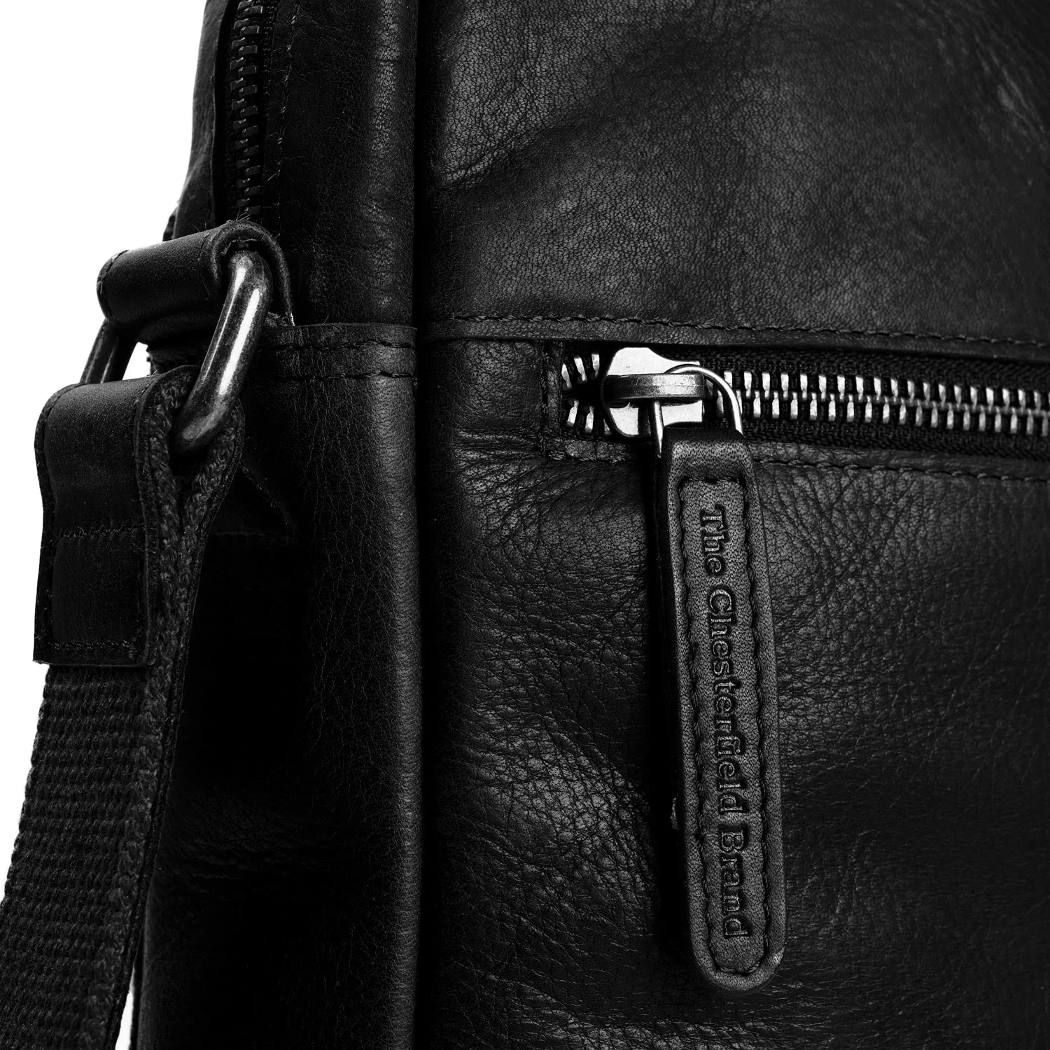 Leather Shoulder Bag Black Dessau - Image 4