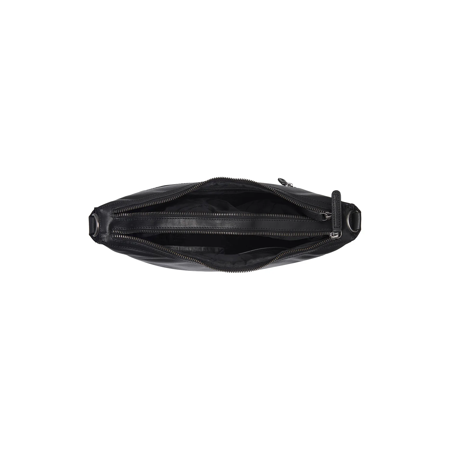 Leather Shoulder Bag Black Moneva - Image 5