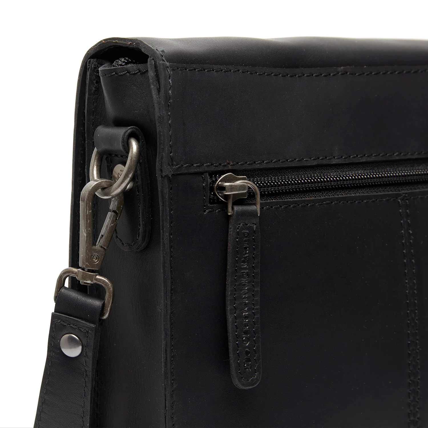 Leather Shoulder Bag Black Osuna - Image 5