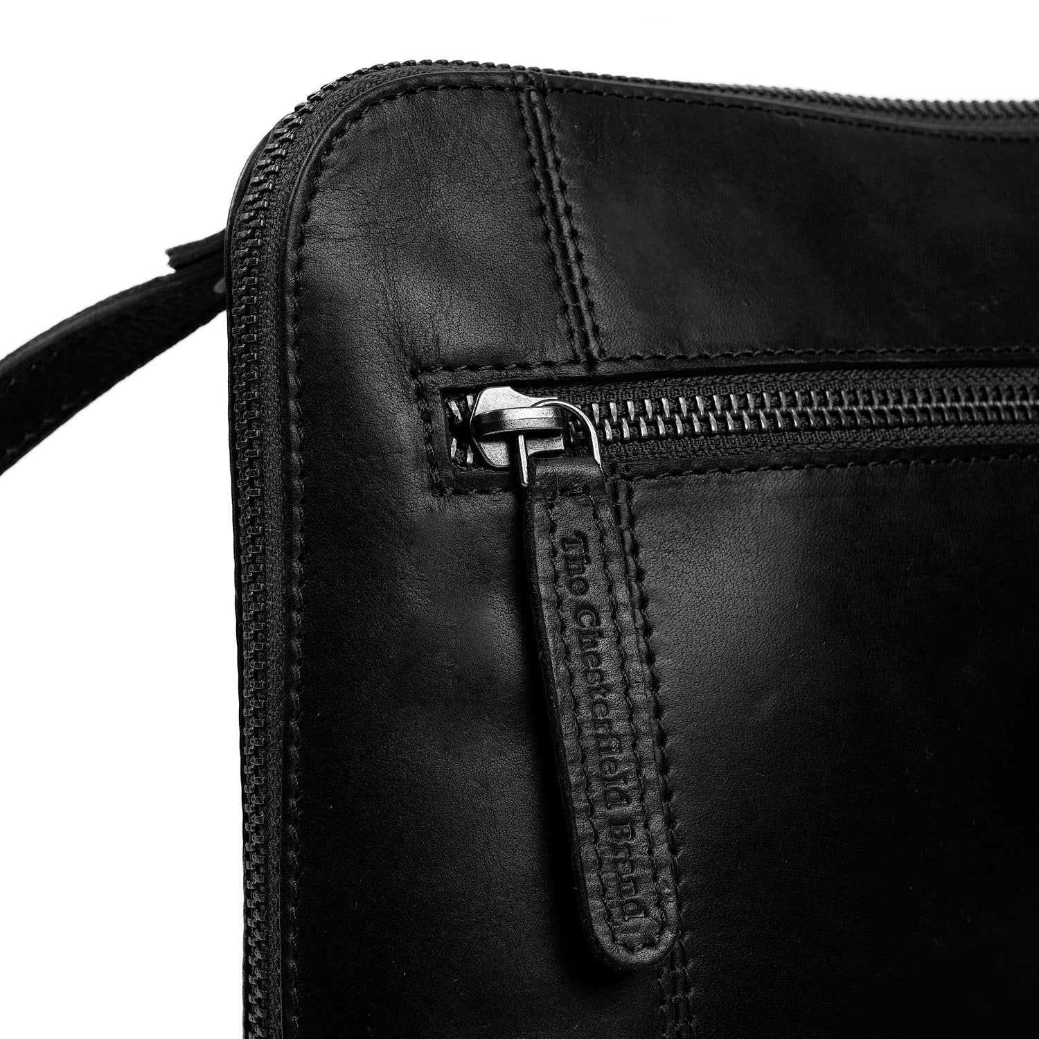 Leather Shoulder Bag Black River - Image 5