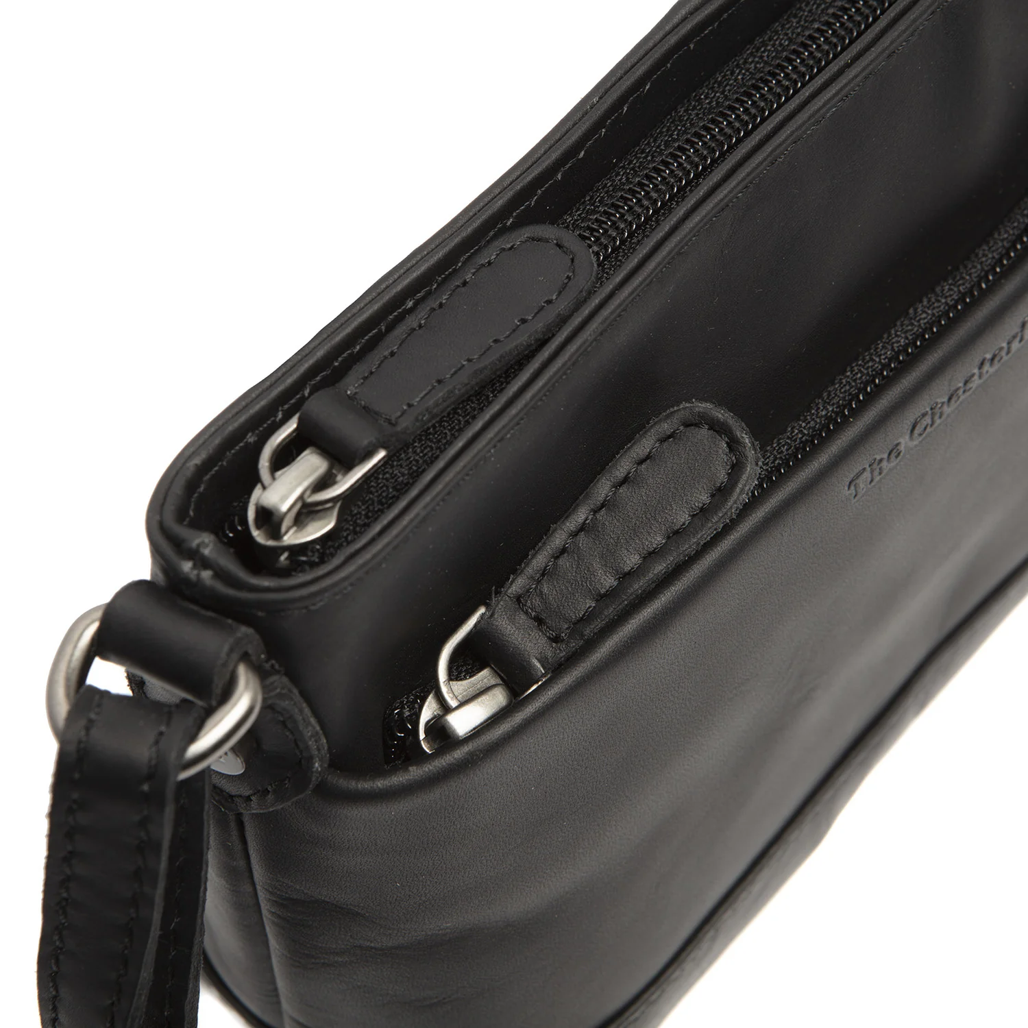 Leather Shoulder Bag Black Salerno - Image 3