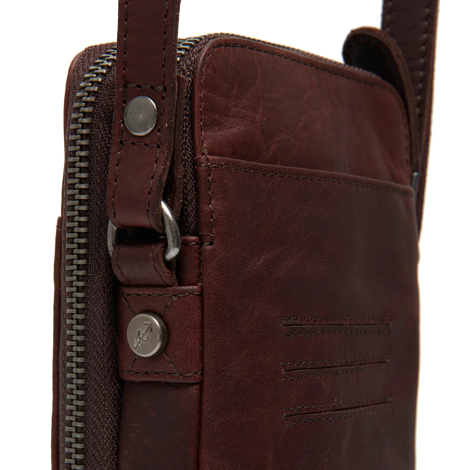 Leather Phone Pouch Brown Alesund - Image 3