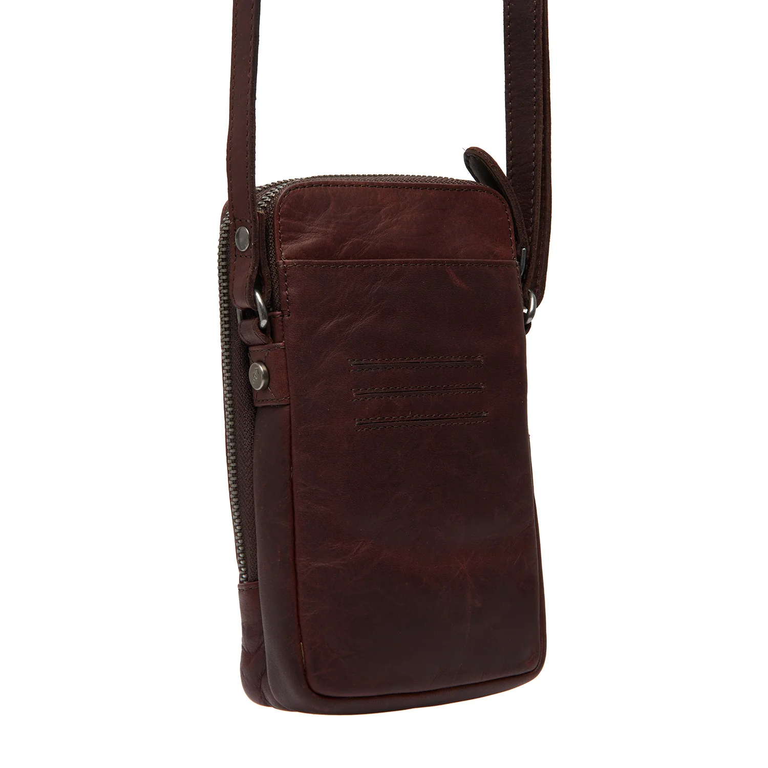 Leather Phone Pouch Brown Alesund - Image 7