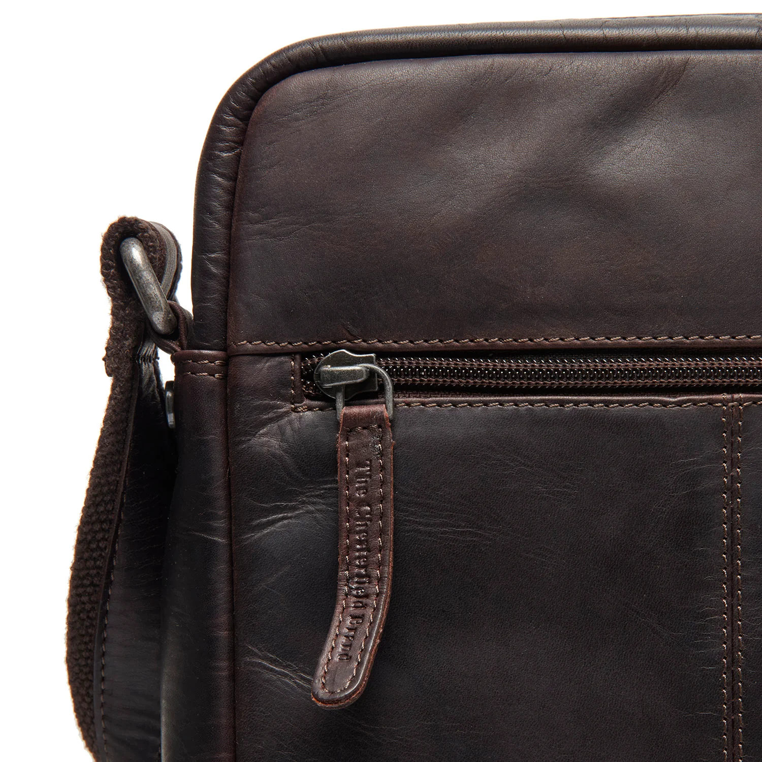 Leather Shoulder Bag Brown Anzora - Image 4