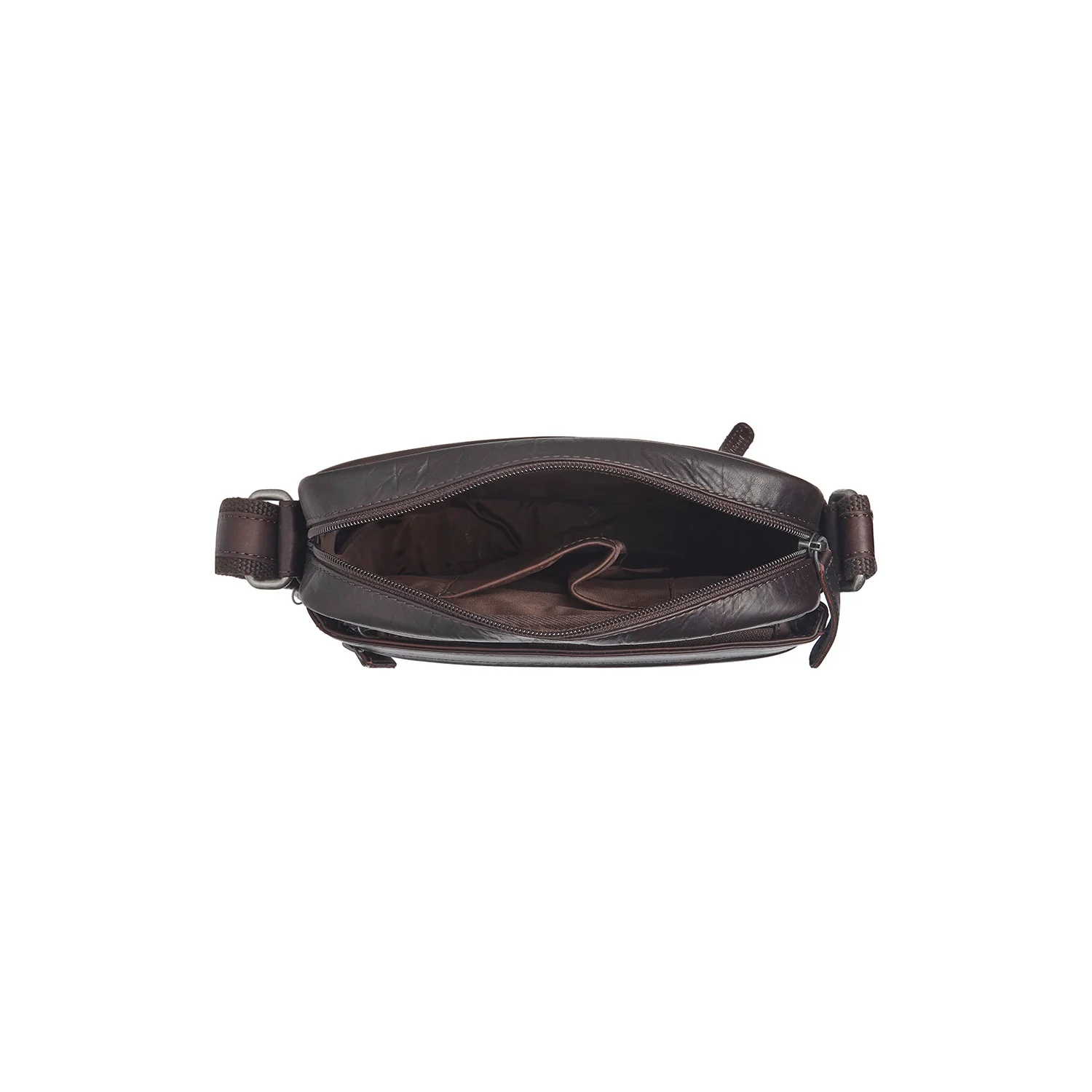 Leather Shoulder Bag Brown Anzora - Image 6