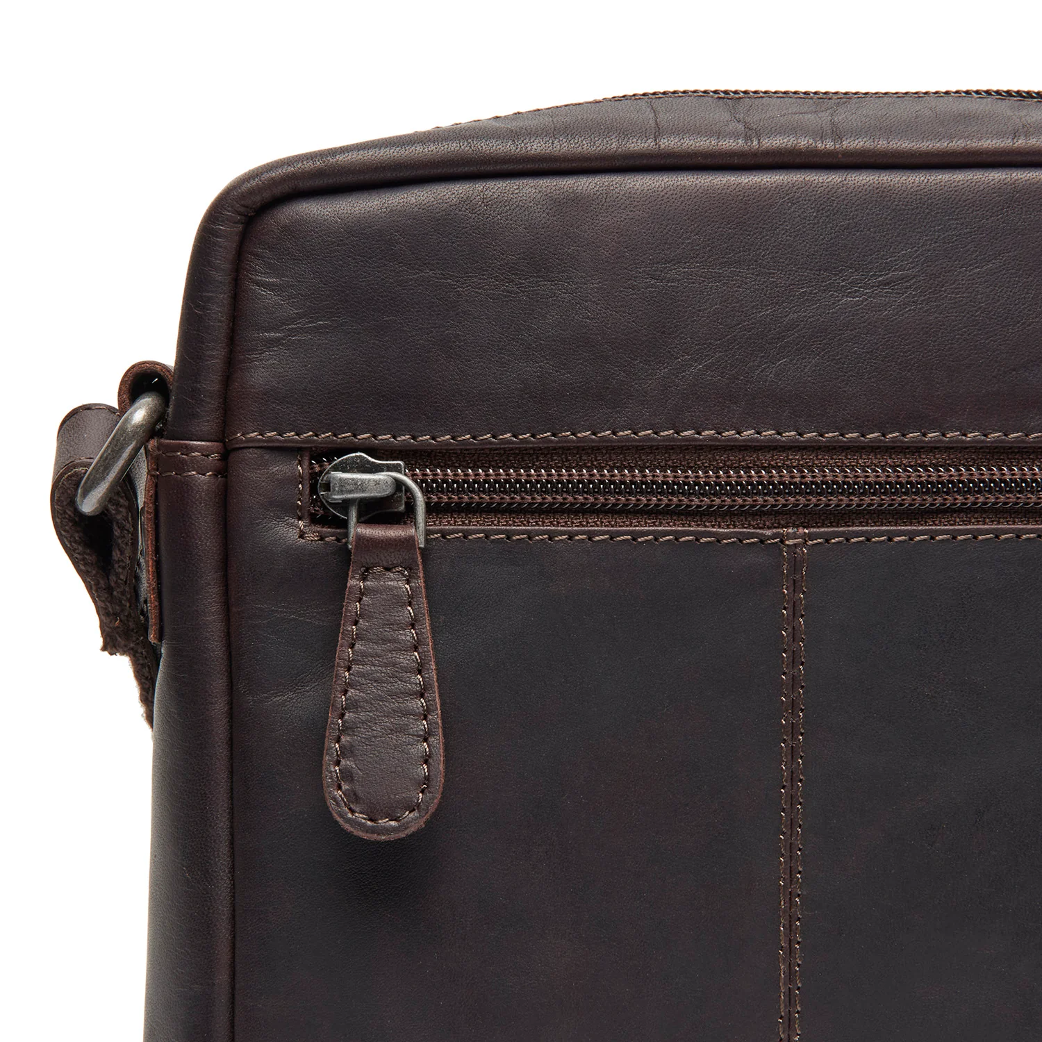Leather Shoulder Bag Brown Laveno - Image 6