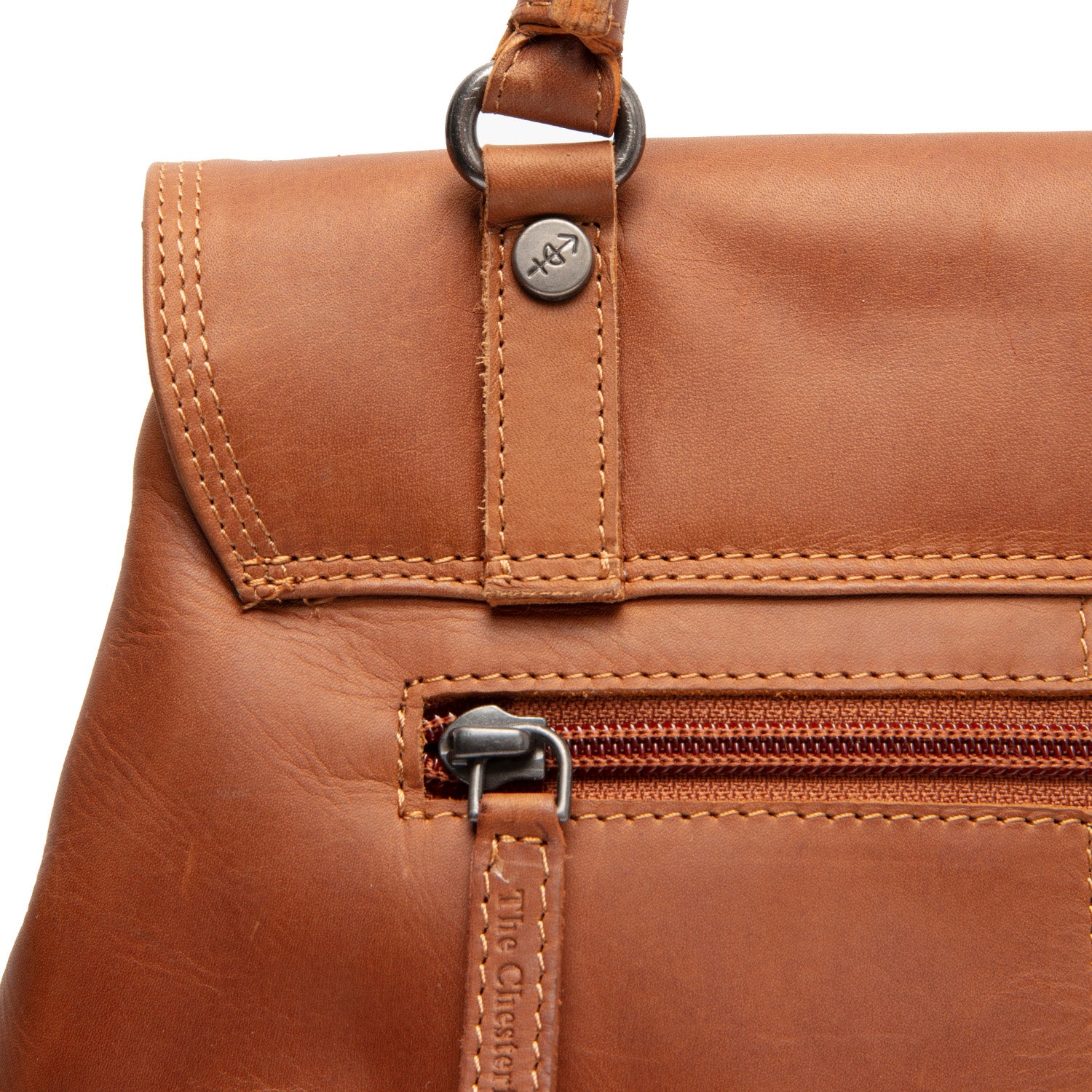 Leather Shoulder Bag Cognac Angera - Image 7