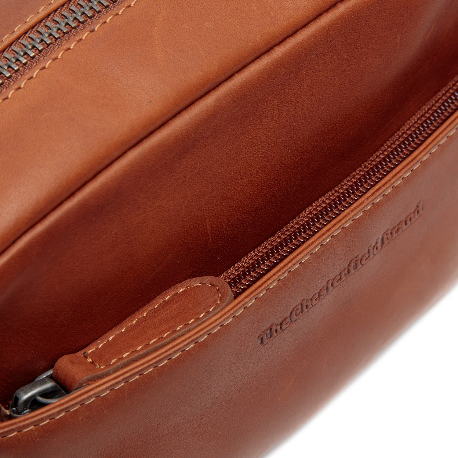 Leather Shoulder Bag Cognac Arona - Image 5