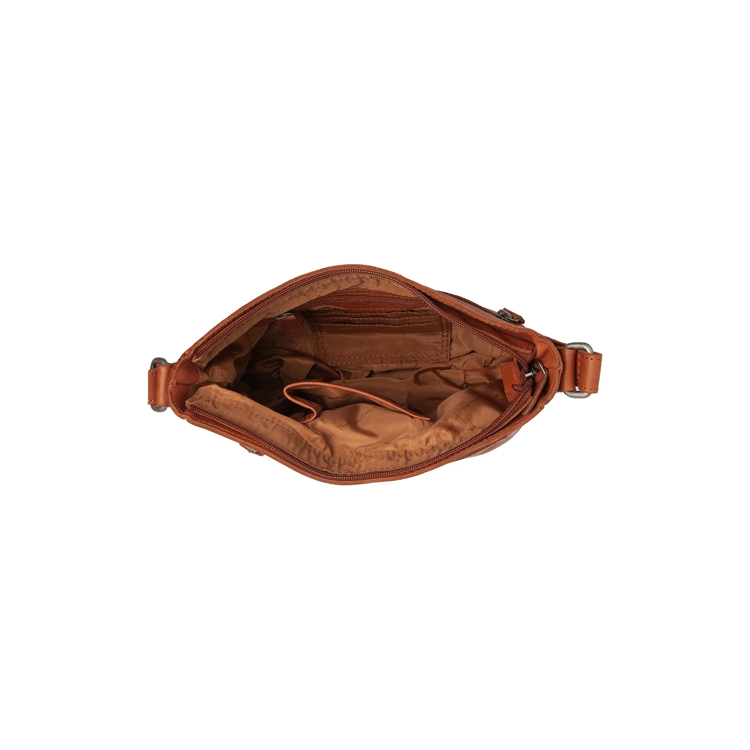 Leather Shoulder Bag Cognac Aston - Image 4