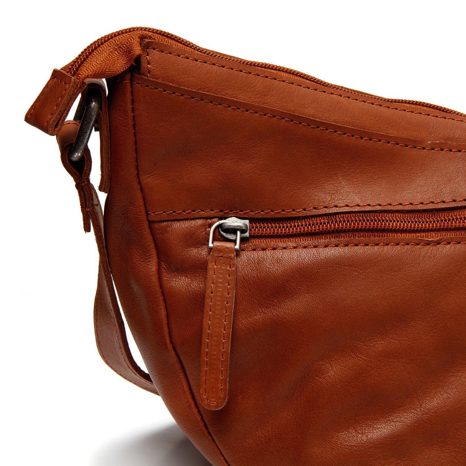 Leather Shoulder Bag Cognac Clarita - Image 5