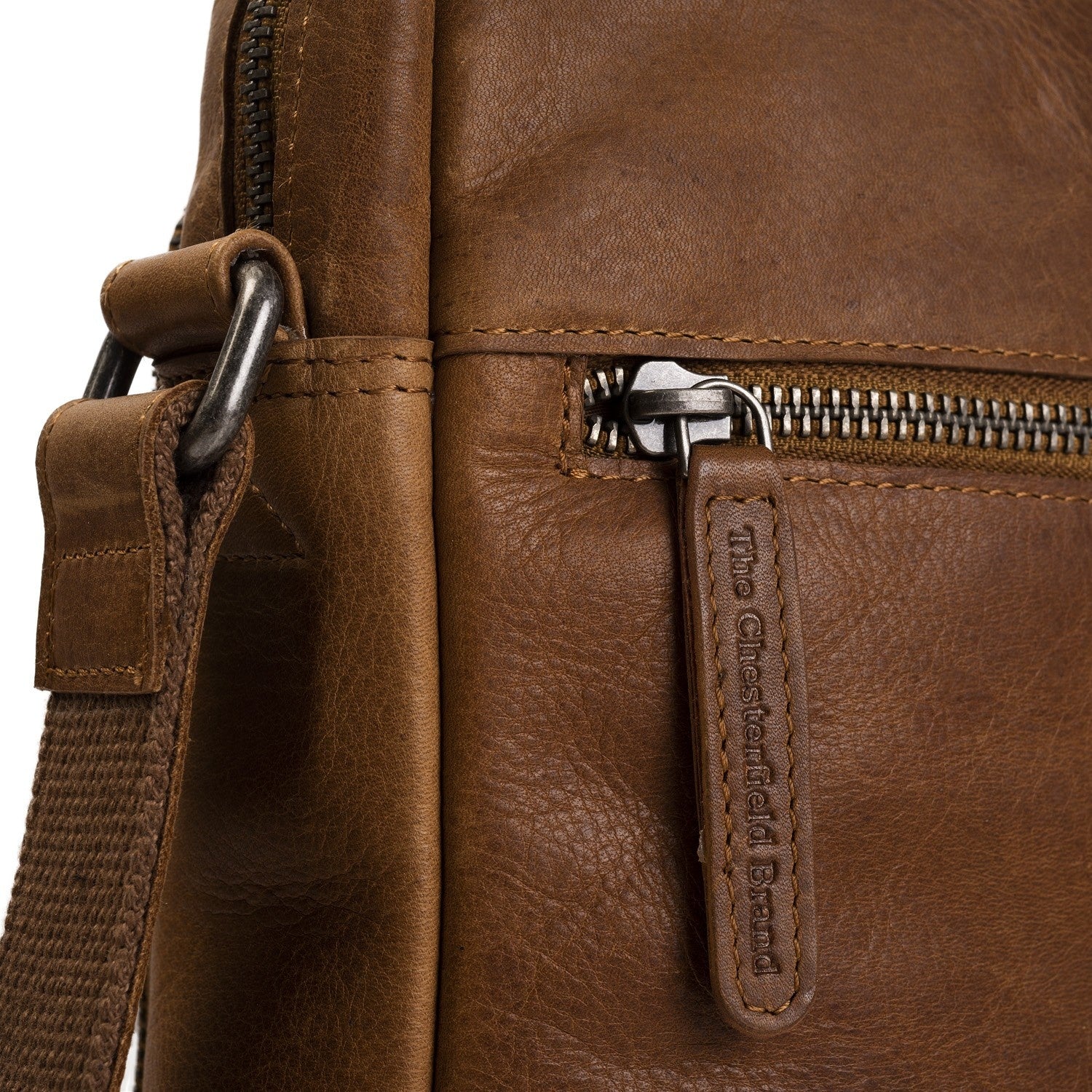 Leather Shoulder Bag Cognac Dessau - Image 4