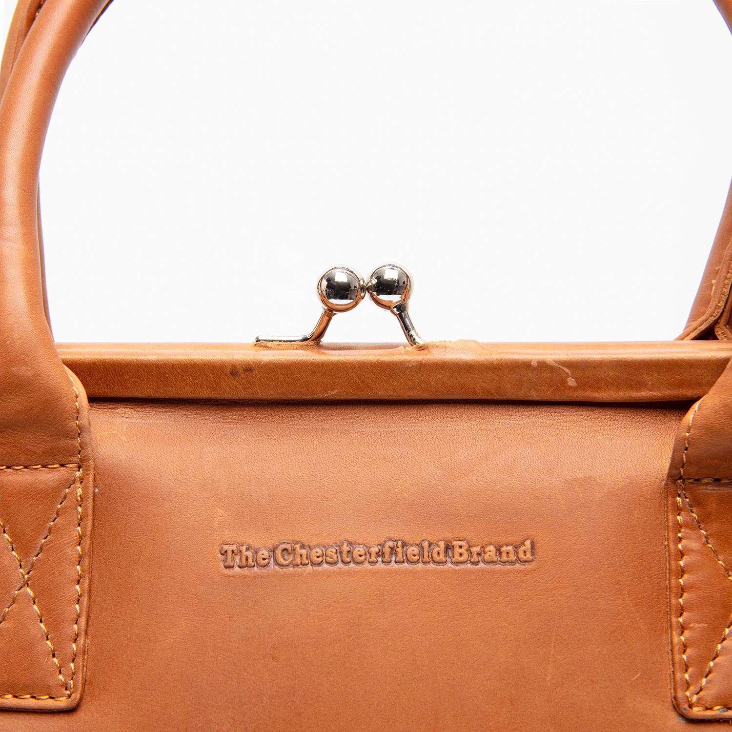 Leather Shoulder Bag Cognac Dorin - Image 2