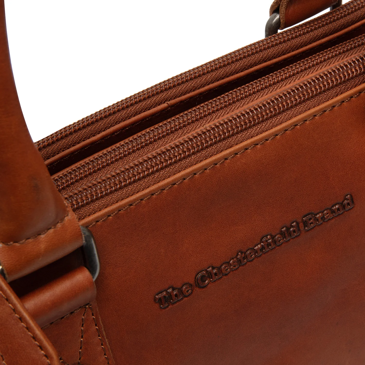 Leather Shoulder Bag Cognac Fenja - Image 3