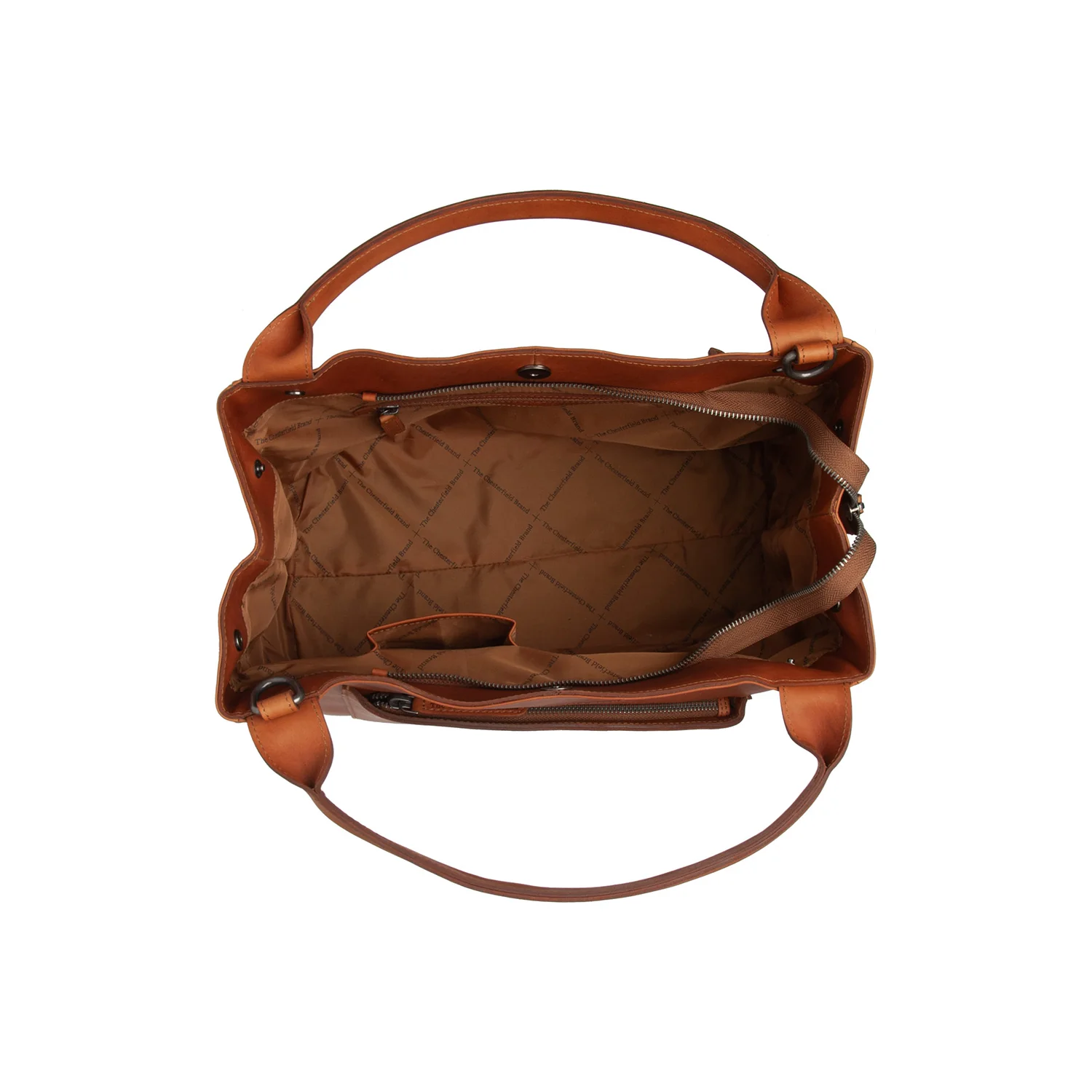 Leather Shoulder Bag Cognac Fioline - Image 4