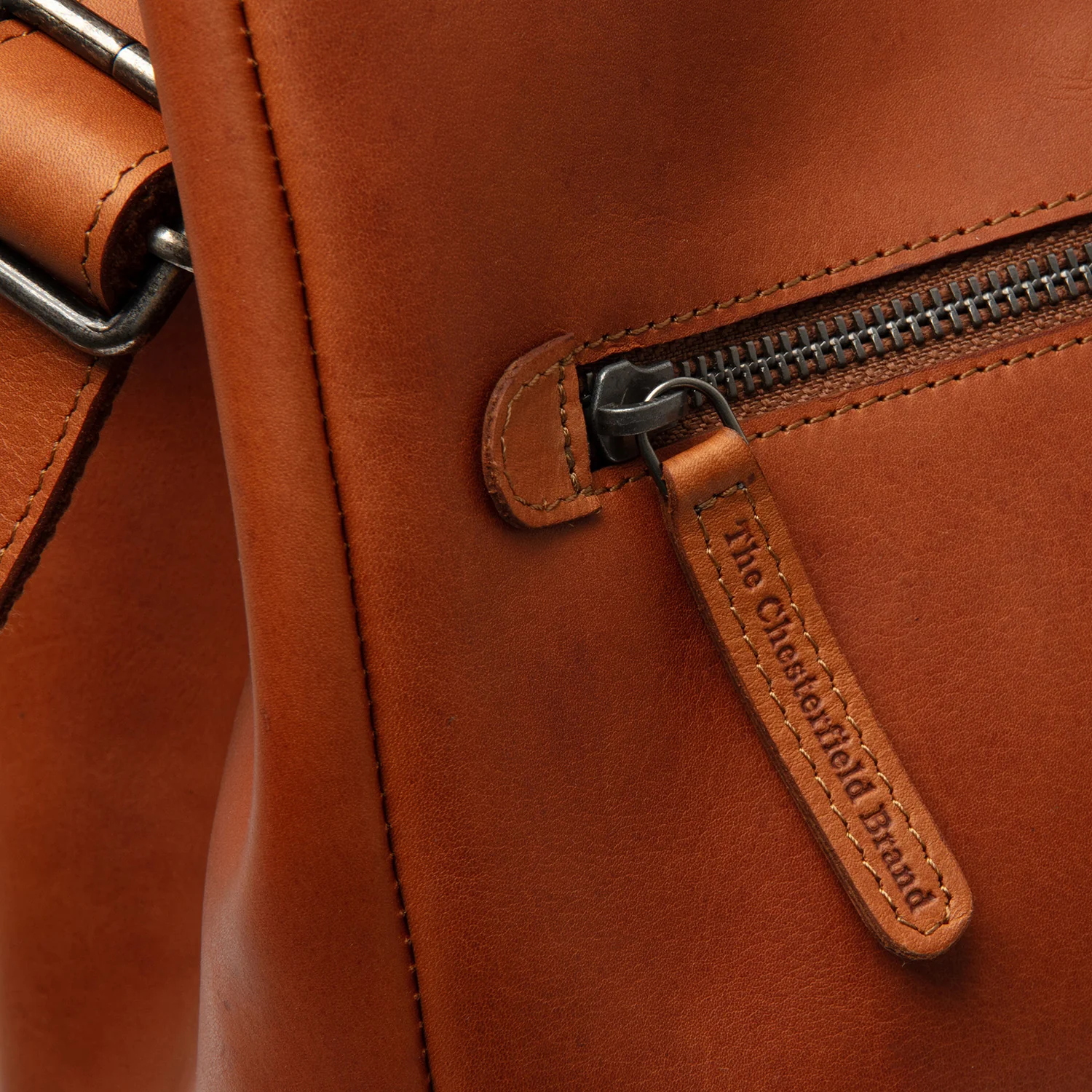 Leather Shoulder Bag Cognac Fioline - Image 6