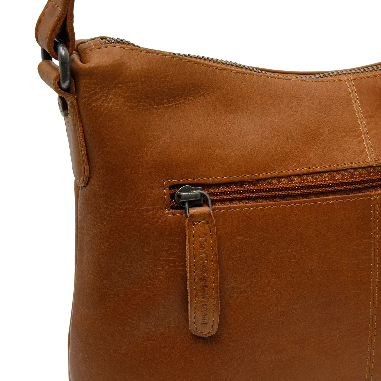 Leather Shoulder Bag Cognac Hailey - Image 3