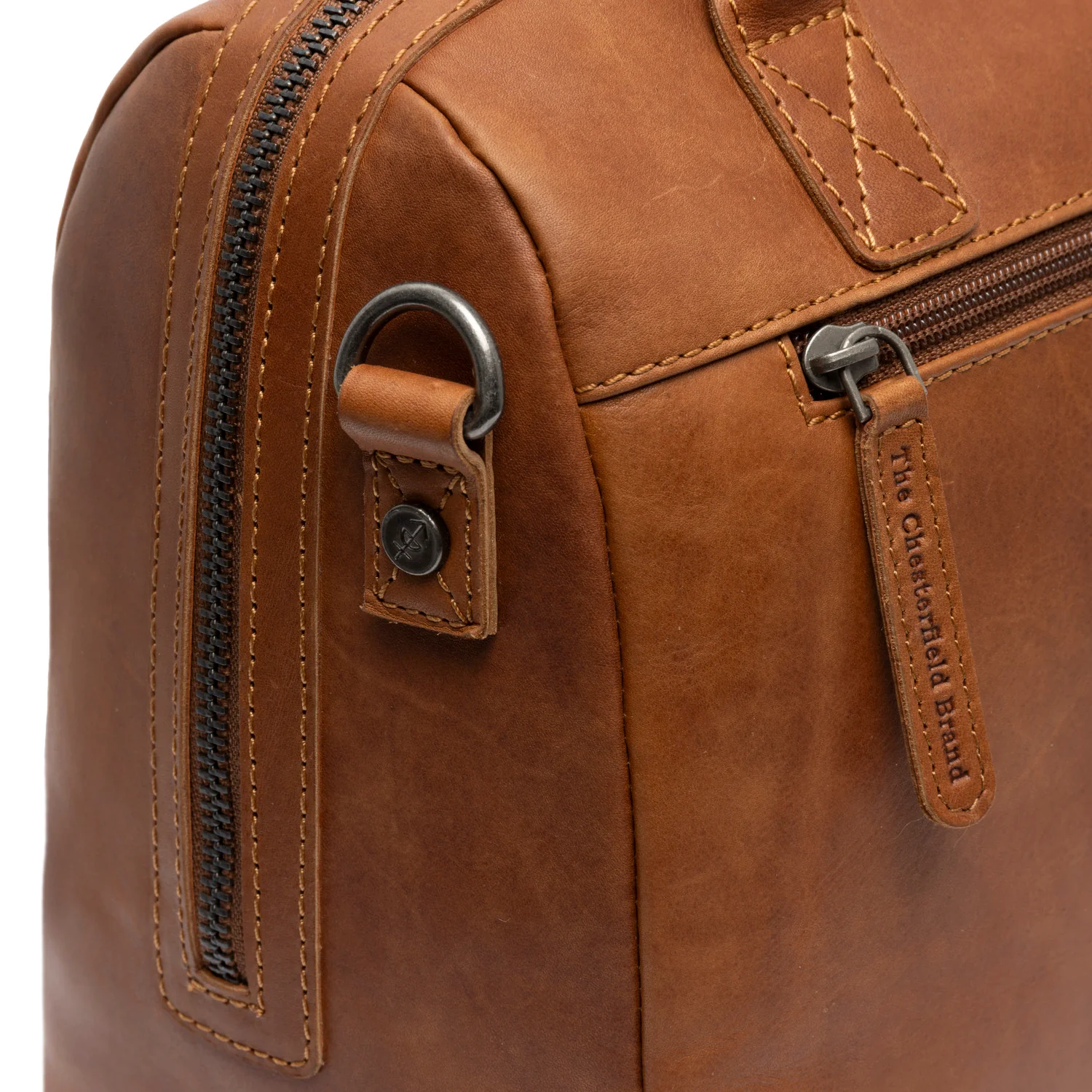 Leather Shoulder Bag Cognac Langton - Image 7