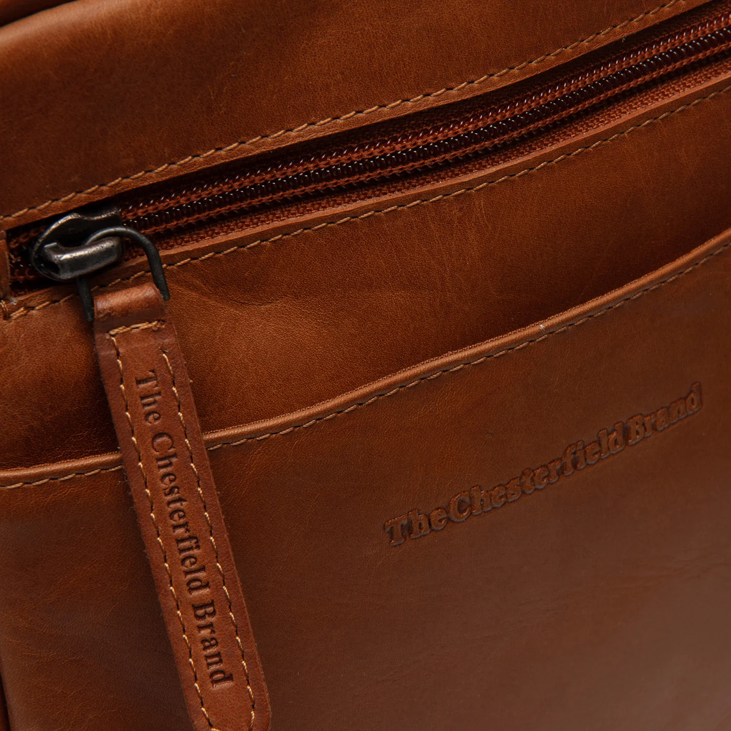 Leather Shoulder Bag Cognac Laveno - Image 3