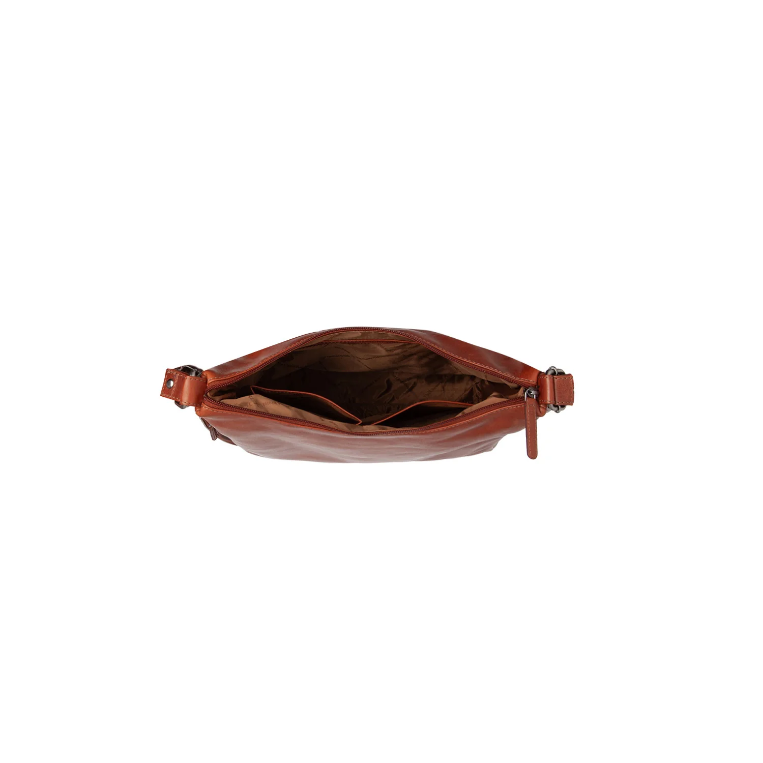 Leather Shoulder Bag Cognac Letizia - Image 4
