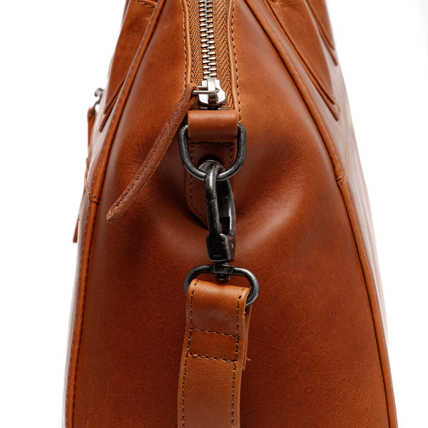 Leather Shoulder Bag Cognac Marsala - Image 7