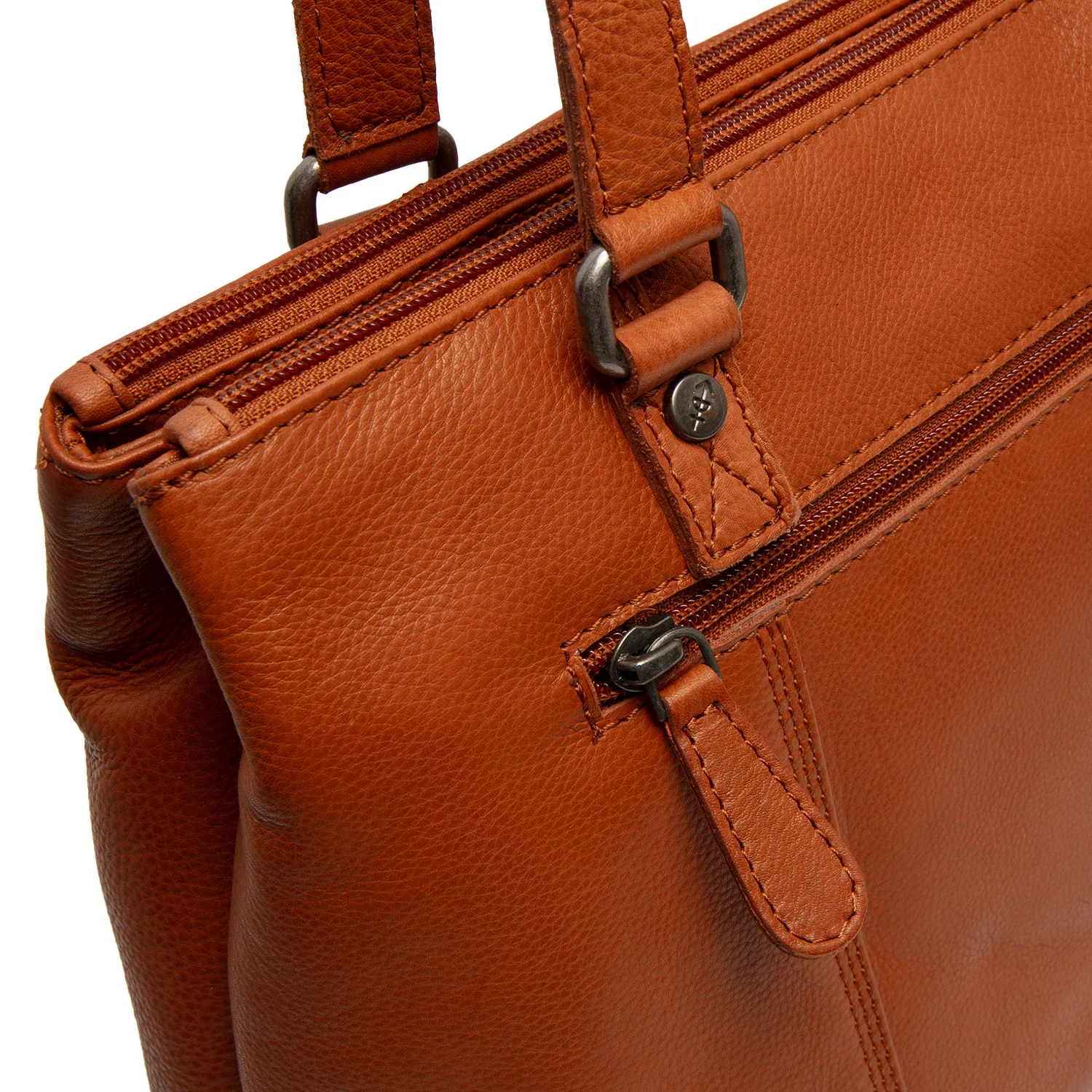 Leather Shoulder Bag Cognac Marvos - Image 6