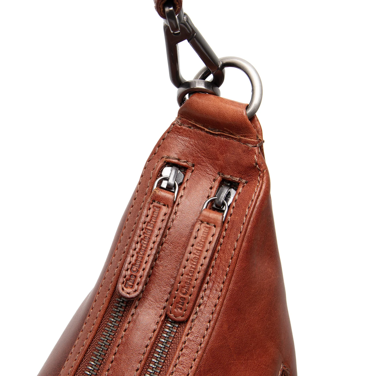 Leather Shoulder Bag Cognac Moneva - Image 4