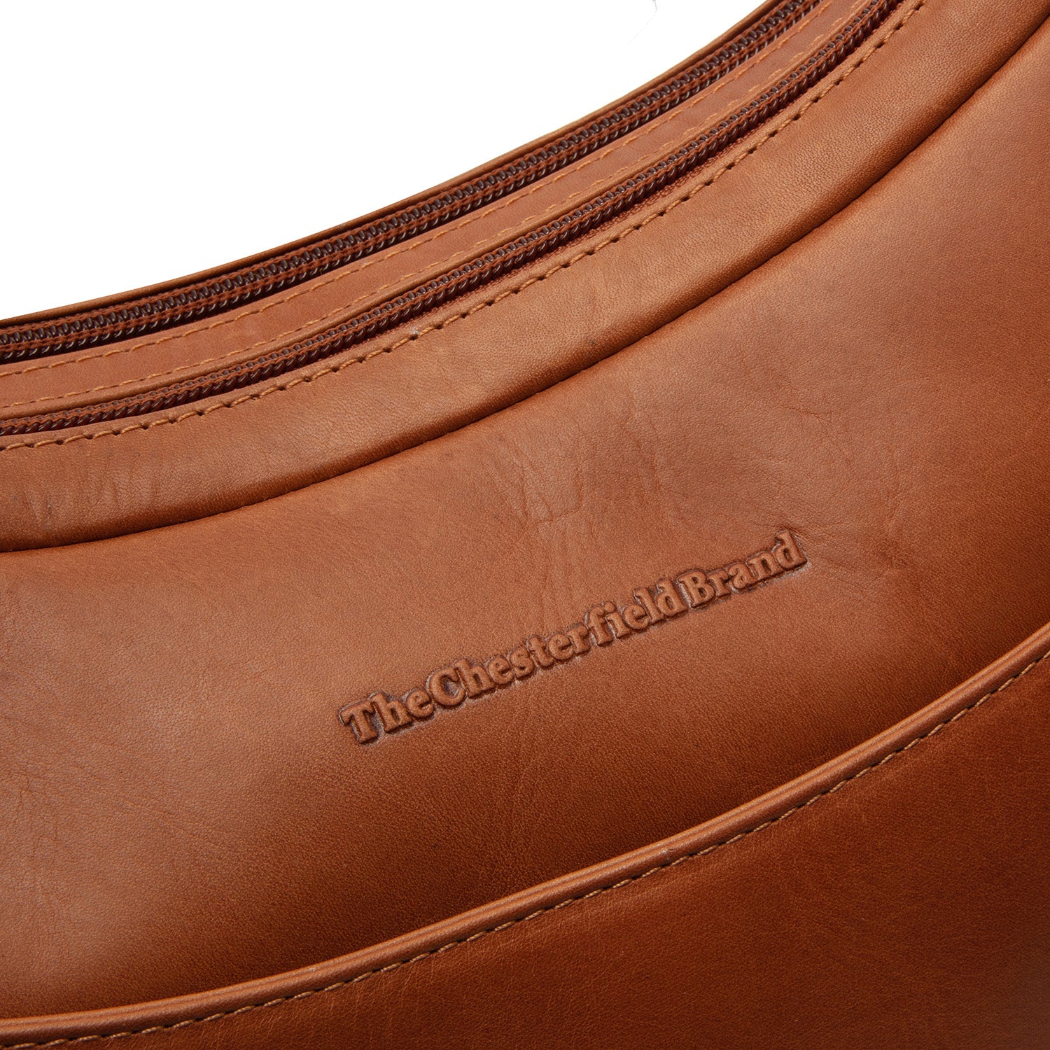Leather Shoulder Bag Cognac Olvia - Image 7