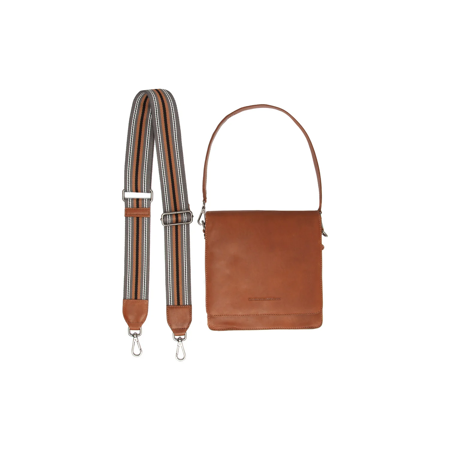 Leather Shoulder Bag Cognac Osuna - Image 4