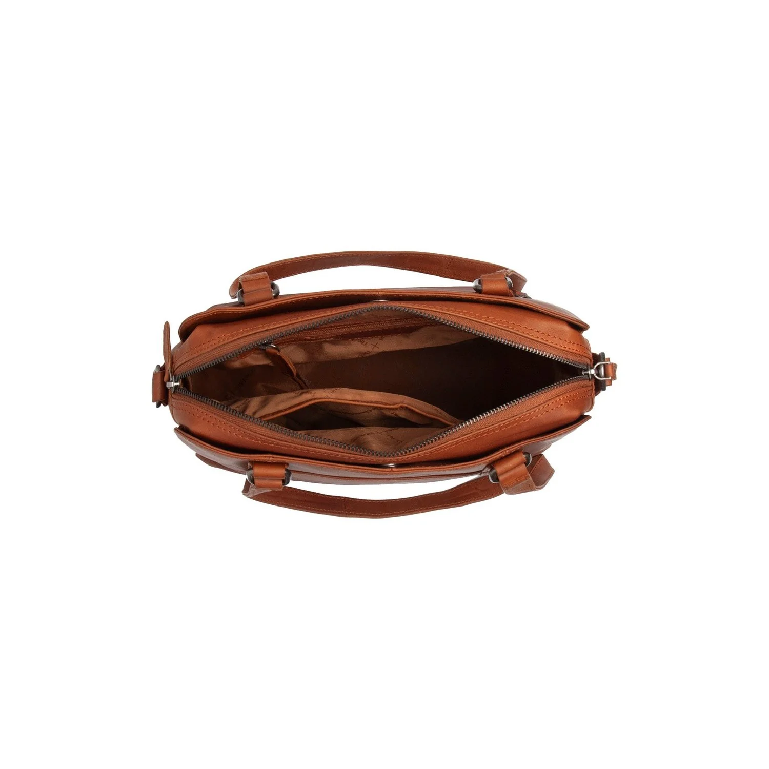 Leather Shoulder Bag Cognac Porlezza - Image 4