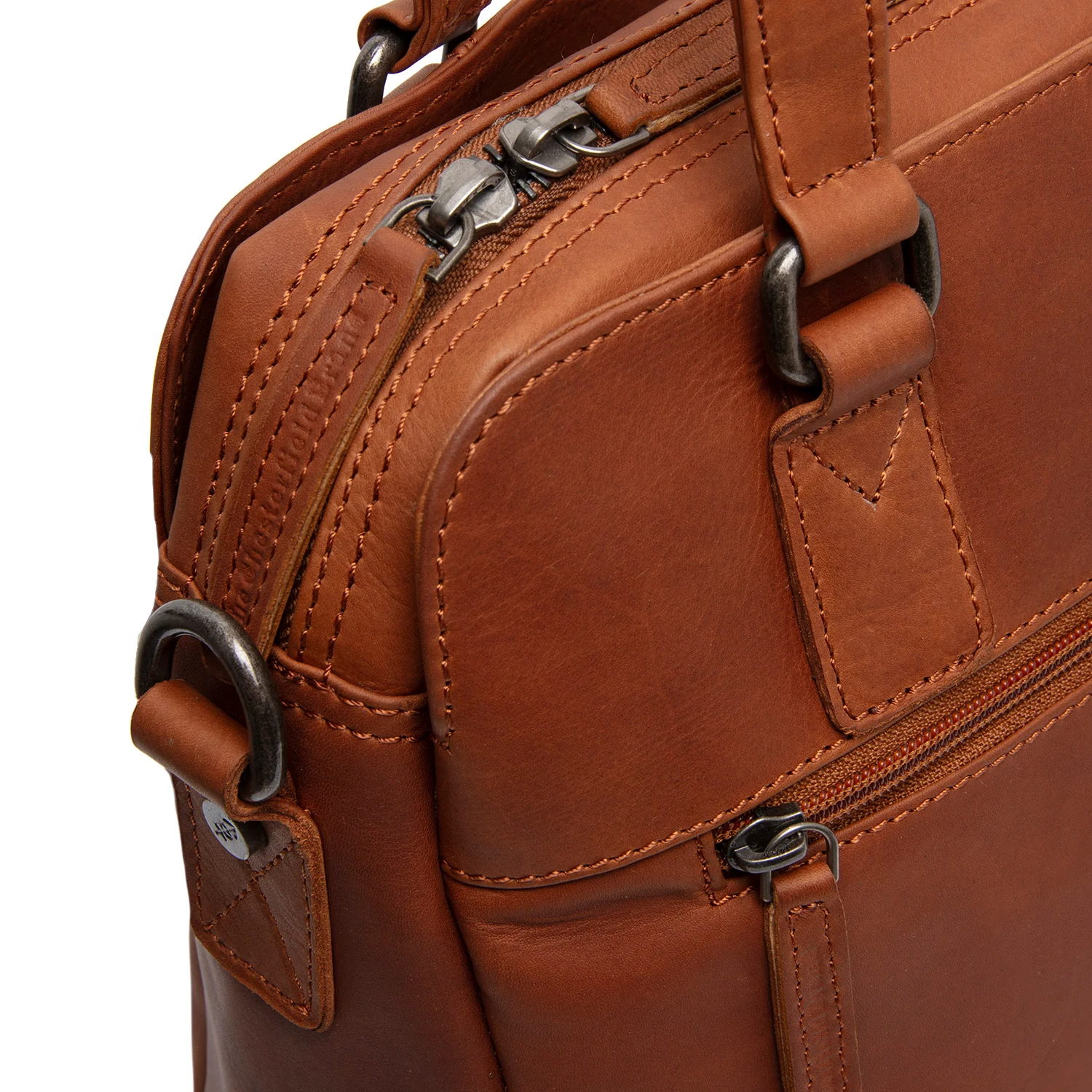 Leather Shoulder Bag Cognac Porlezza - Image 5