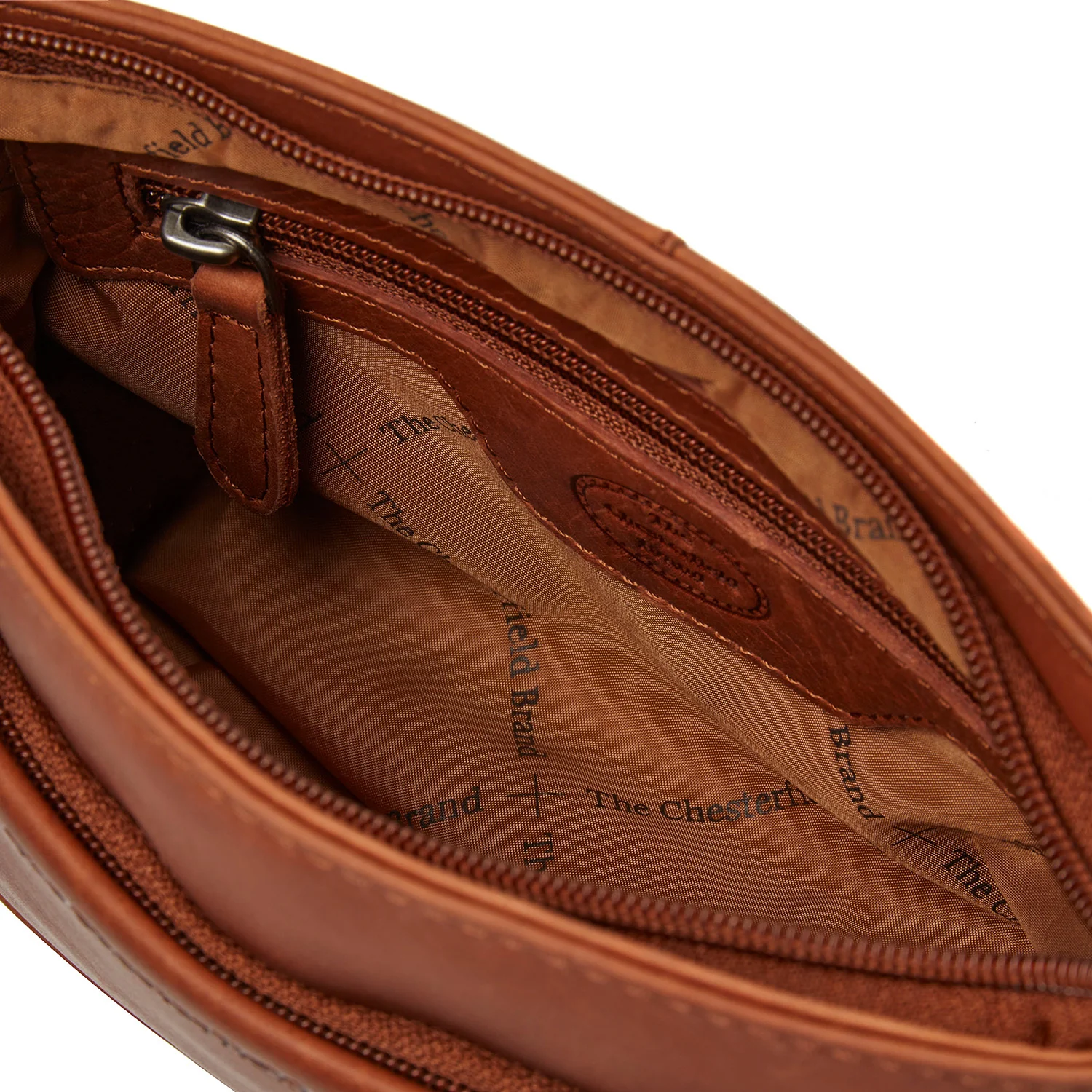 Leather Shoulder Bag Cognac Salerno - Image 4