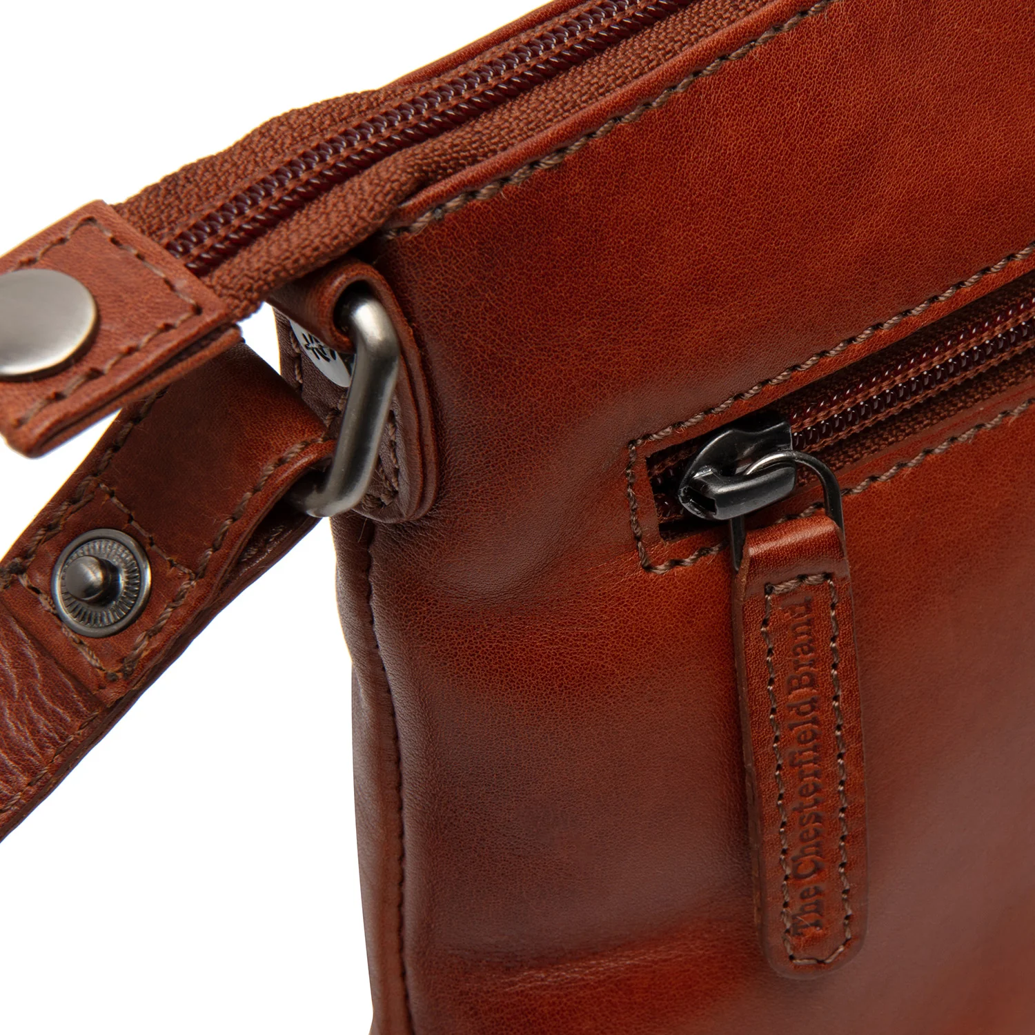 Leather Shoulder Bag Cognac Siena - Image 5