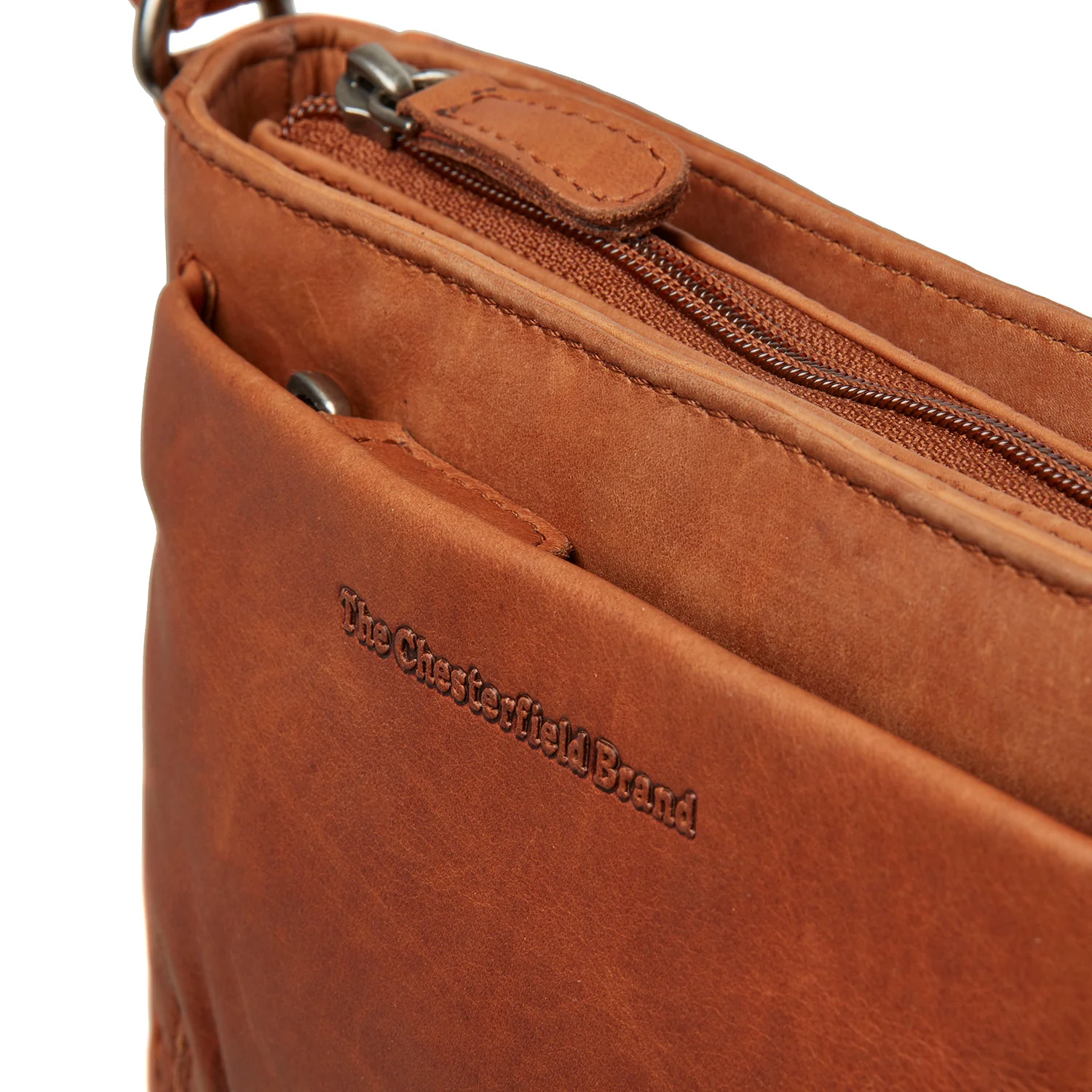 Leather Shoulder Bag Cognac Southampton - Image 3