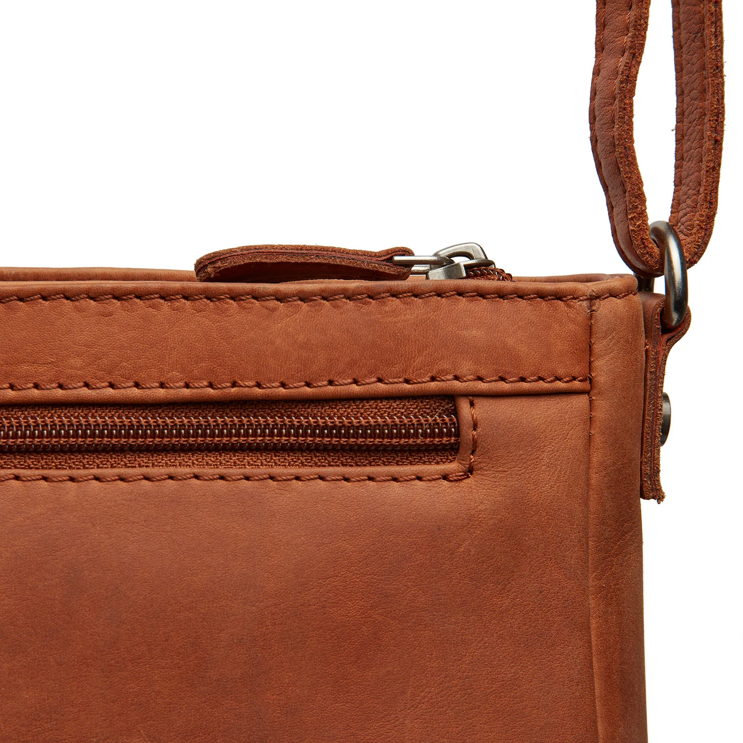 Leather Shoulder Bag Cognac Southampton - Image 4